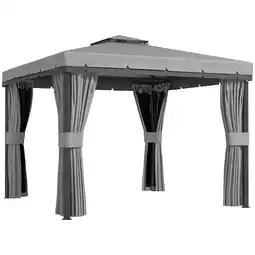 Tesco Outsunny 3m x 3m Patio Gazebo Garden Shelter with Mosquito Netting offer