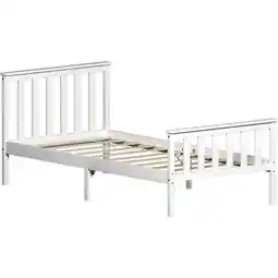 Tesco Vida Designs Milan 3ft Single Bed Wood Frame, High Foot End, White, 90 x 190cm offer