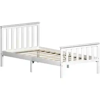 Tesco Vida Designs Milan 3ft Single Bed Wood Frame, High Foot End, White, 90 x 190cm offer