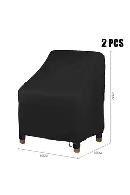 Tesco Living and Home 2Pcs Outdoor Patio Waterproof Furniture Cover - Black 80 W x 85 D x 92 Hcm offer