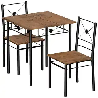 Tesco Vida Designs Roslyn 2 Seater Dining Set 3 Piece Table & Chairs, Dark Wood offer