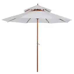 Tesco Outsunny Garden Patio Parasol Sun Shade Outdoor Umbrella Canopy Cream offer