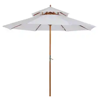 Tesco Outsunny Garden Patio Parasol Sun Shade Outdoor Umbrella Canopy Cream offer