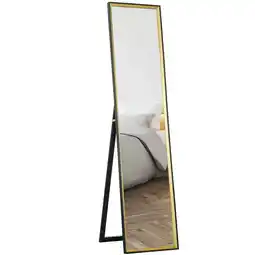 Tesco HOMCOM Full Length Mirror Wall Mount Leaning Standing Mirror, Black offer