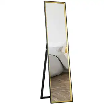 Tesco HOMCOM Full Length Mirror Wall Mount Leaning Standing Mirror, Black offer