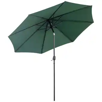 Tesco Outsunny 3(m) Patio Umbrella Outdoor Sunshade Canopy Tilt Green offer