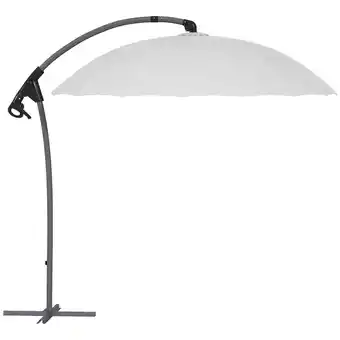 Tesco Outsunny 2.7m Cantilever Parasol with Cross Base, 16 Ribs, Grey offer