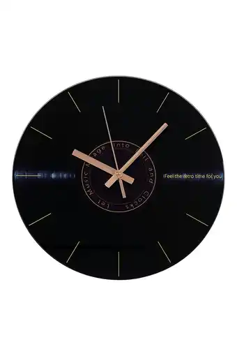 Tesco Living and Home Retro Vinyl Record Wall Clock Black offer