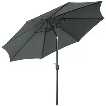 Tesco Outsunny 3(m) Patio Umbrella Outdoor Sunshade Canopy Tilt Dark Grey offer