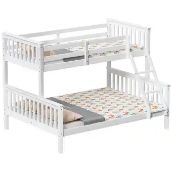 Tesco Vida Designs Milan Triple Sleeper Bunk Bed, 3ft & 4ft6 Bed, White, 90 x 190cm & 135 x 190cm offer