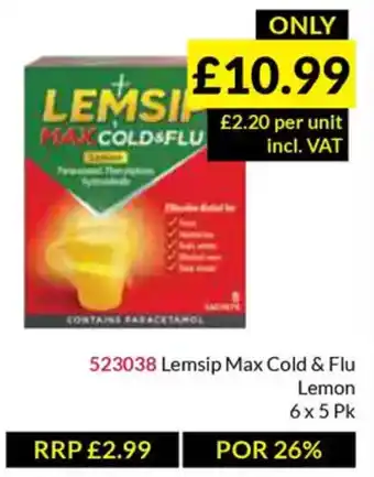 Musgrave MarketPlace Lemsip Max Cold & Flu offer