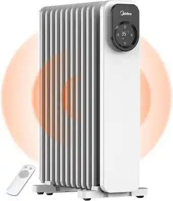 Tesco Midea Oil Filled Radiator Electric Heater with Remote Control - 2300W 11 Fins offer