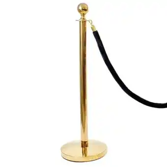 Tesco 1 Prestige Brass Pole With 1 Black Velvet Rope offer