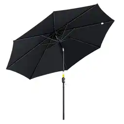 Tesco Outsunny 3(m) Patio Umbrella Sunshade Canopy with Tilt & Crank Black offer