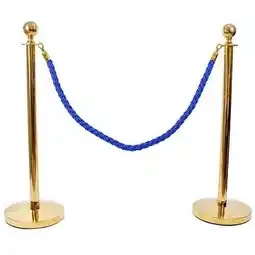 Tesco 2 Prestige Brass Poles With 1 Blue Braided Rope offer