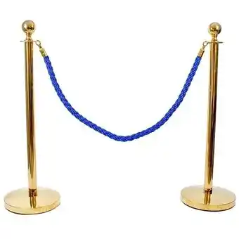 Tesco 2 Prestige Brass Poles With 1 Blue Braided Rope offer