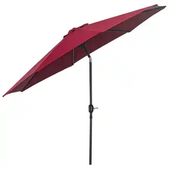 Tesco Outsunny 3(m) Patio Umbrella Outdoor Sunshade Canopy Tilt Wine Red offer