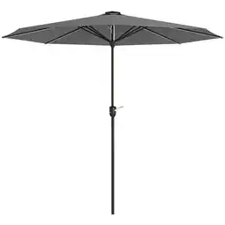 Tesco Outsunny Solar Patio Garden Parasol with Lights for Outdoor, Grey offer