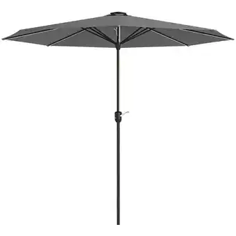 Tesco Outsunny Solar Patio Garden Parasol with Lights for Outdoor, Grey offer