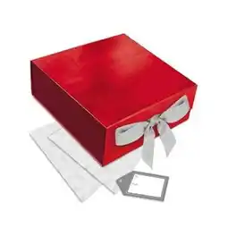 Tesco Red Present Box Set with Ribbon, Tissue Paper and Gift Tag 25cm offer