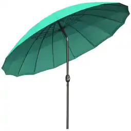 Tesco Outsunny 2.5m Round Curved Adjustable Parasol Sun Umbrella Pole Green offer