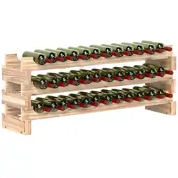 Tesco HOMCOM 36 Bottle Wine Rack Holder Standing Holds Storage Fir Wood offer