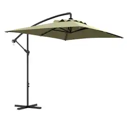 Tesco Outsunny 3 m Cantilever Parasol with Cross Base, Crank Handle, Beige offer