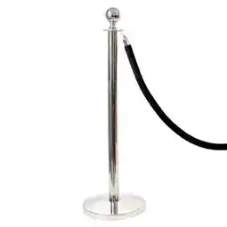 Tesco 1 Prestige Chrome Pole With 1 Black Velvet Rope offer