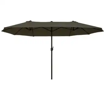 Tesco Outsunny Sun Umbrella Canopy Double-sided Crank Sun Shade Shelter 4.6M diameter offer