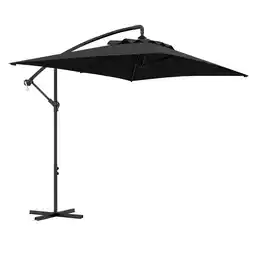 Tesco Outsunny 3 m Cantilever Parasol with Cross Base, Crank Handle, Black offer