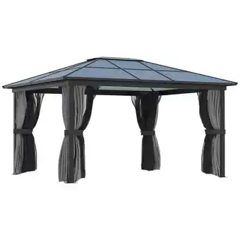 Tesco Outsunny 3.6m x 4m Aluminium Hardtop Gazebo Canopy with Polycarbonate Top offer