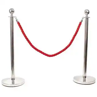 Tesco 2 Prestige Chrome Poles With 1 Red Braided Rope offer