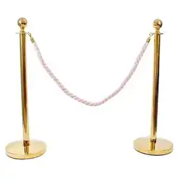 Tesco 2 Prestige Brass Poles With 1 Pink Braided Rope offer