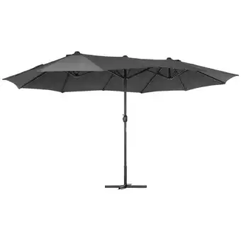 Tesco Outsunny 4.6M Garden Patio Umbrella Canopy Parasol Sun Shade with Base offer