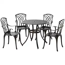 Tesco Outsunny 5 PCs Coffee Table Chairs Outdoor Garden Furniture Set offer