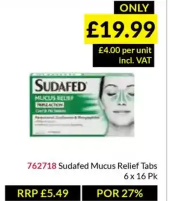 Musgrave MarketPlace Sudafed Mucus Relief Tabs offer