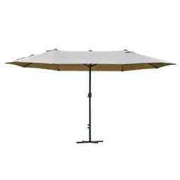 Tesco Outsunny 4.6M Garden Patio Umbrella Canopy Parasol Sun Shade with Base offer