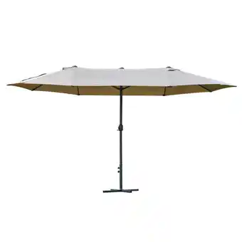 Tesco Outsunny 4.6M Garden Patio Umbrella Canopy Parasol Sun Shade with Base offer