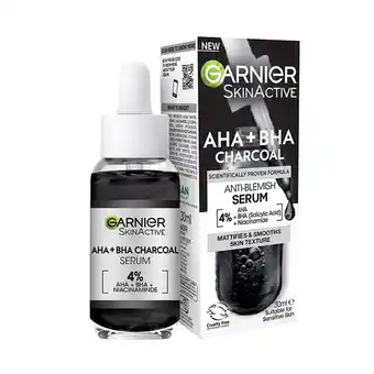 Tesco Garnier Skin Active Charcoal Anti-Blemish Serum 30Ml offer