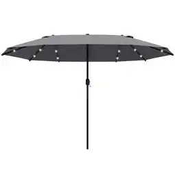 Tesco Outsunny 4.4m Double-Sided Sun Umbrella Patio Parasol Solar Lights offer