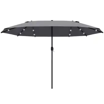 Tesco Outsunny 4.4m Double-Sided Sun Umbrella Patio Parasol Solar Lights offer