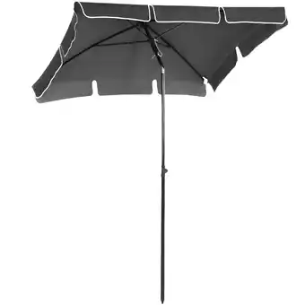 Tesco Outsunny Sun Umbrella Parasol Patio Rectangular 2M x 1.3M Grey offer