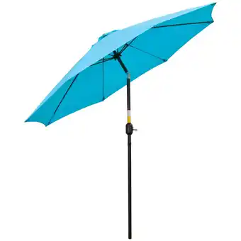 Tesco Outsunny 2.6M Patio Umbrella Sunshade Canopy with Tilt and Crank Blue offer