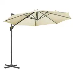 Tesco Outsunny 3 x 3(m) Cantilever Parasol Garden Umbrella with Base White offer