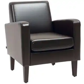 Tesco HOMCOM Armchair Accent Chair with Eucalyptus Wood Legs for Bedroom offer