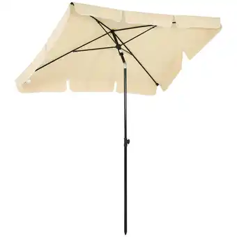 Tesco Outsunny Sun Umbrella Parasol Patio Rectangular 2M x 1.3M Beige offer