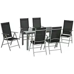 Tesco Outsunny 7 Piece Garden Dining Set, Outdoor Table and 6 Chair offer