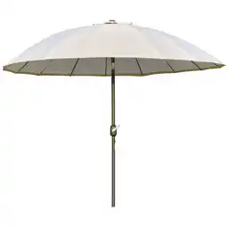 Tesco Outsunny 2.5m Round Curved Adjustable Parasol Outdoor Pole Off-White offer