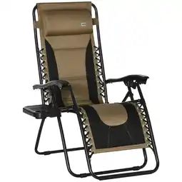 Tesco Outsunny Zero Gravity Lounger Folding Recliner Chair with Cup Holder offer