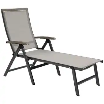 Tesco Outsunny Outdoor Folding Sun Lounger with Adjustable Backrest Brown offer